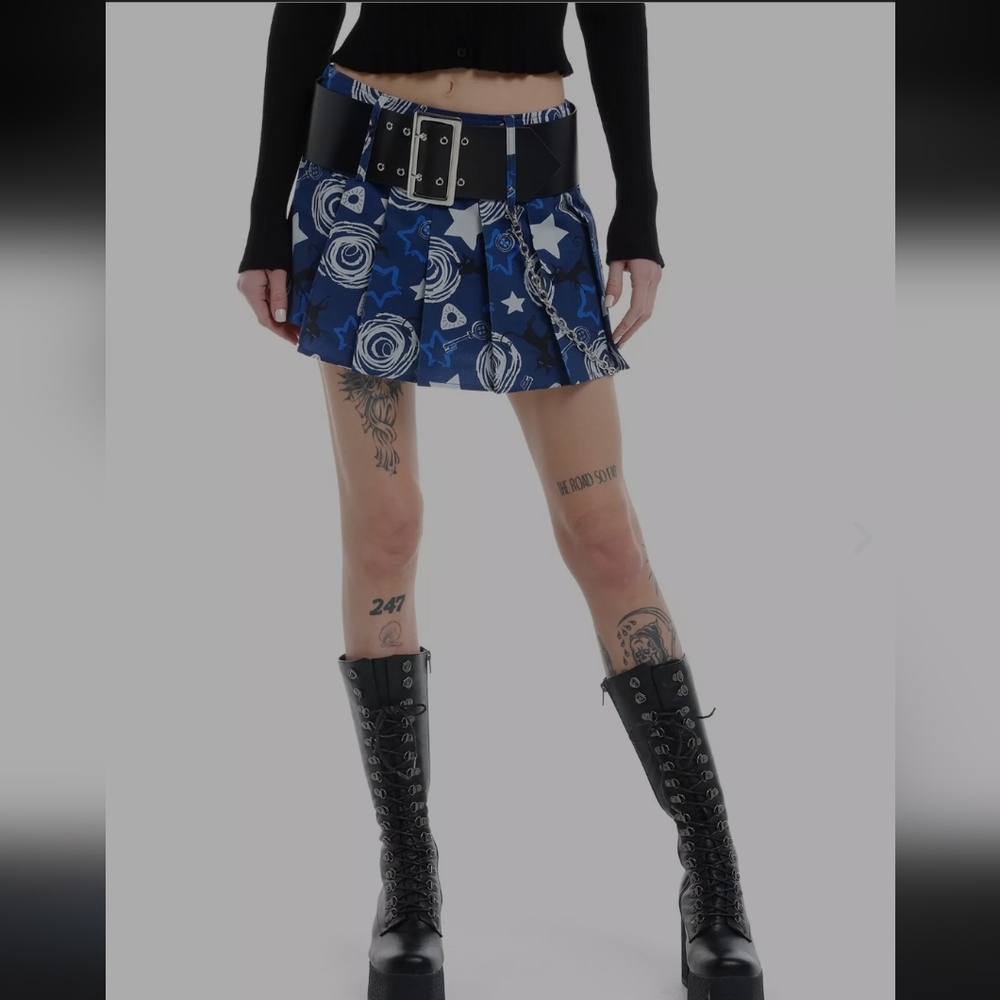 Hot Topic Coraline Pleated Mini Skirt W/Belt New With‎ Tag